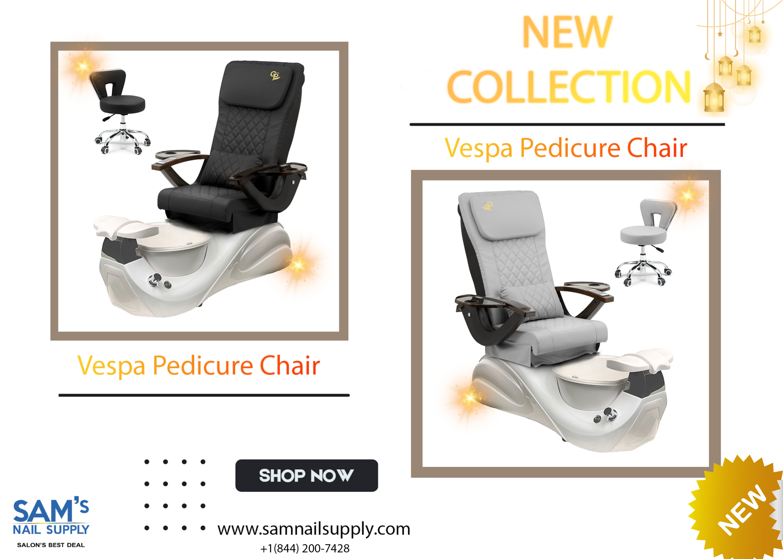 Vespa Pedicure Spa Chair  - White Base - Marble Bowl Machiato - C01 Leather