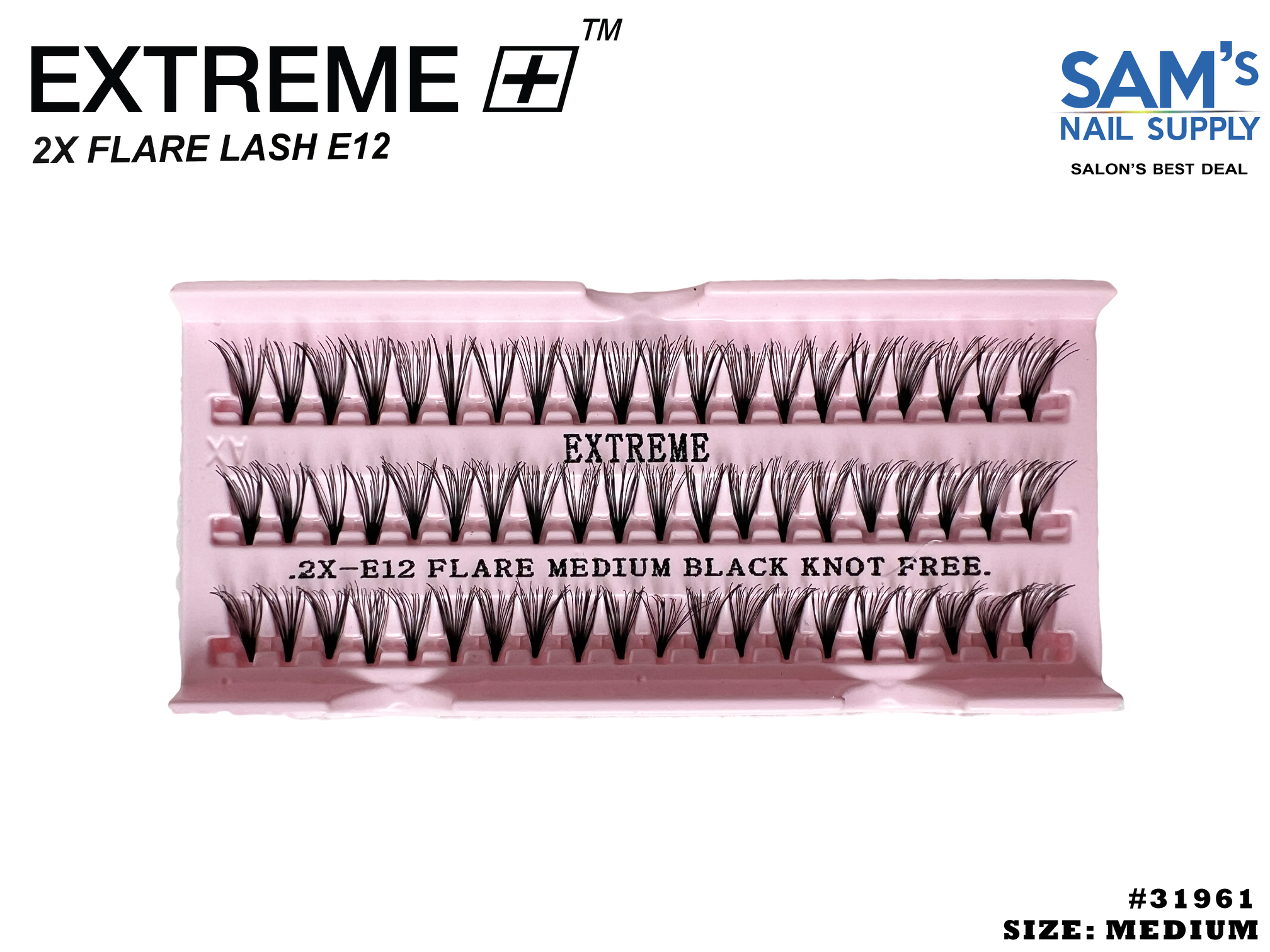 Extreme 2X Flare Lash E12 Knot Free - Medium - 1 count