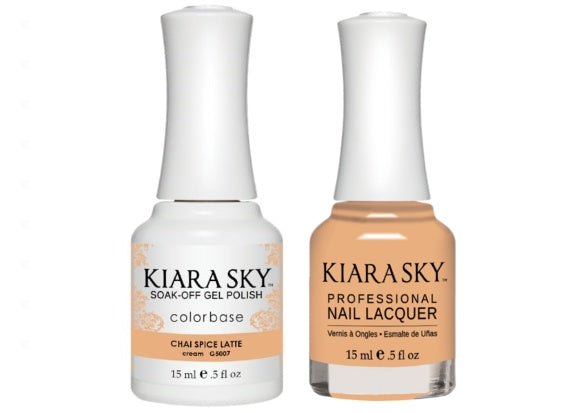 Kiara Sky All-In-One GEL + MATCHING LACQUER (DUO) - 5007 CHAI SPICE LATTE