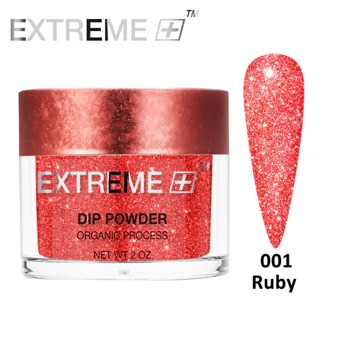 EXTREME+ Flashlight on Nail Reflective Glitter Dipping Powder - #001 Ruby