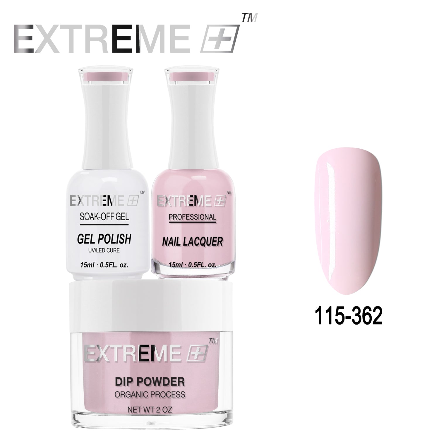 EXTREME+ Bộ combo 3 trong 1 tất cả trong một - Bột nhúng, sơn gel và sơn móng tay #115