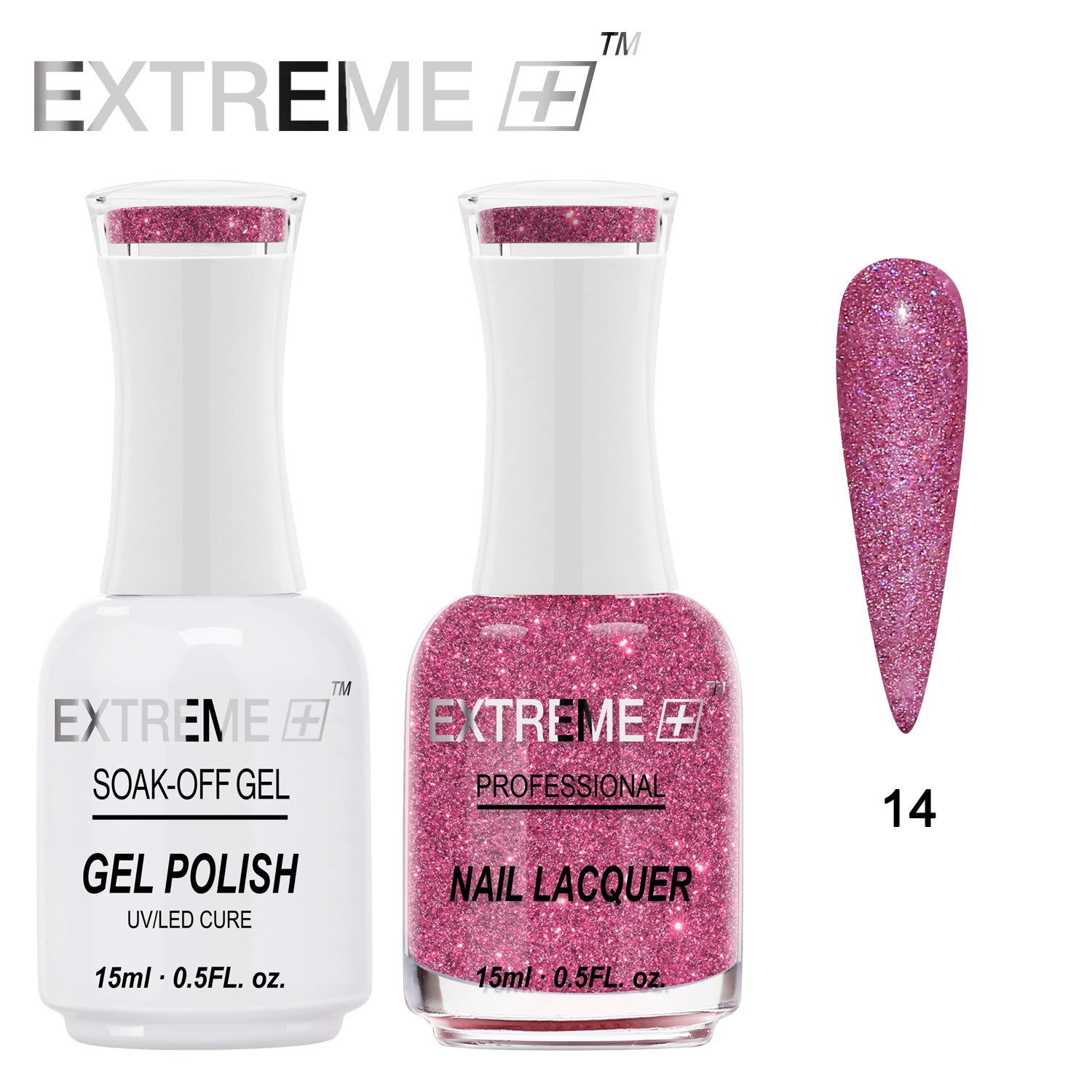 EXTREME+ Holo Chrome Gel Matching Lacquer - #014