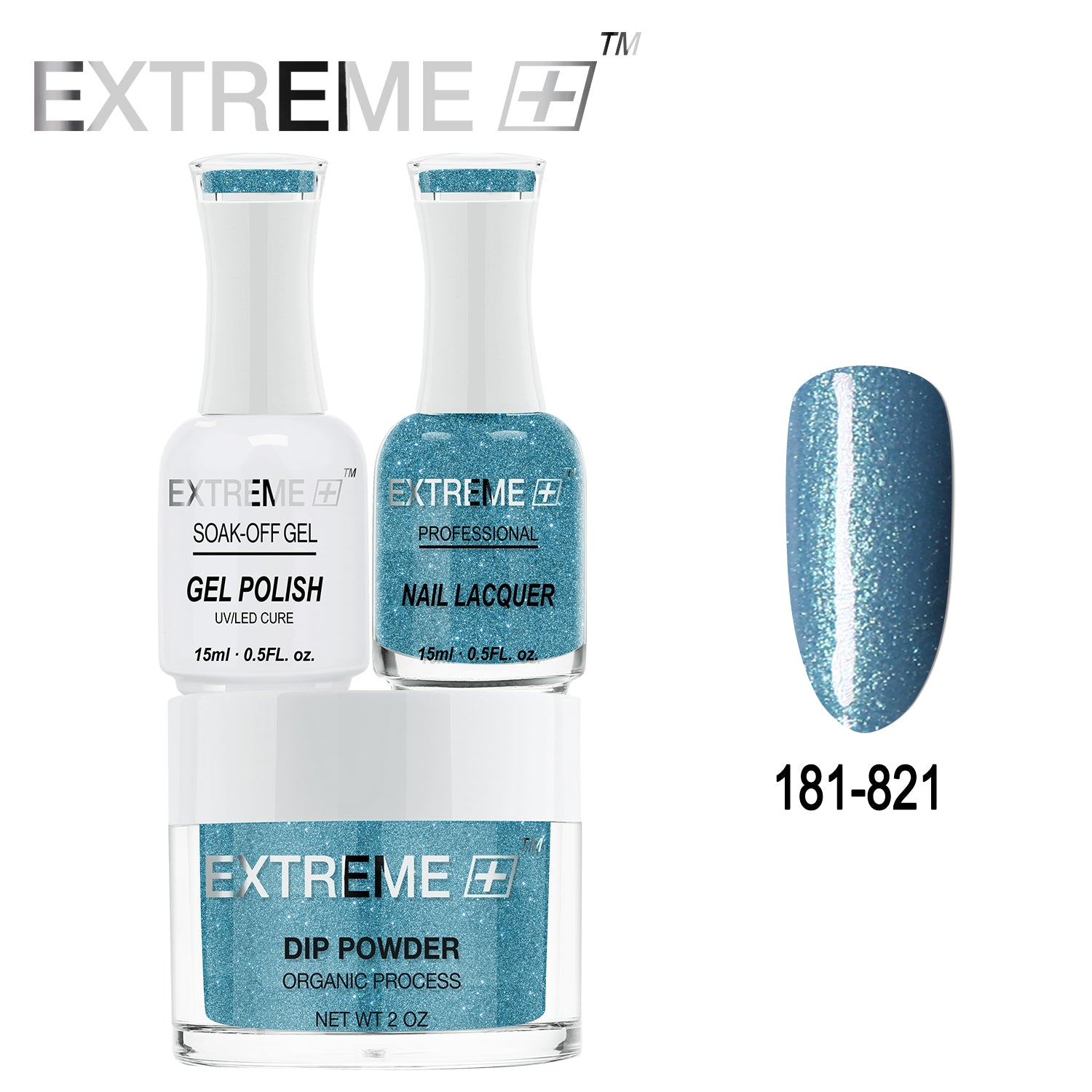 Bộ combo 3 trong 1 tất cả của EXTREME+ - Bột nhúng, sơn gel và sơn móng tay #181