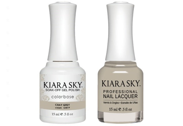 Kiara Sky All-In-One GEL + MATCHING LACQUER (DUO) - 5019 CRAY GREY