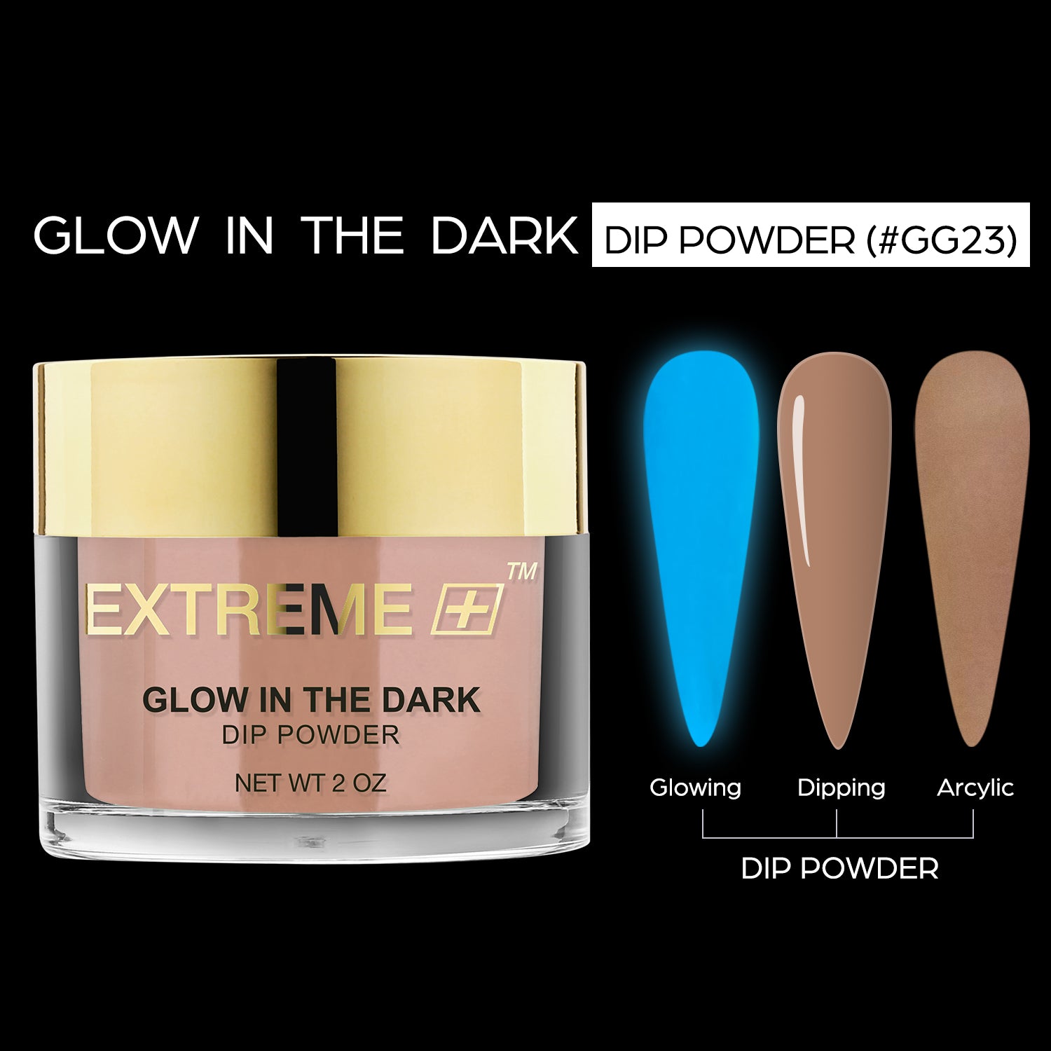 EXTREME+ SUPER Glow in the Dark Dip Powder 2 oz - #023