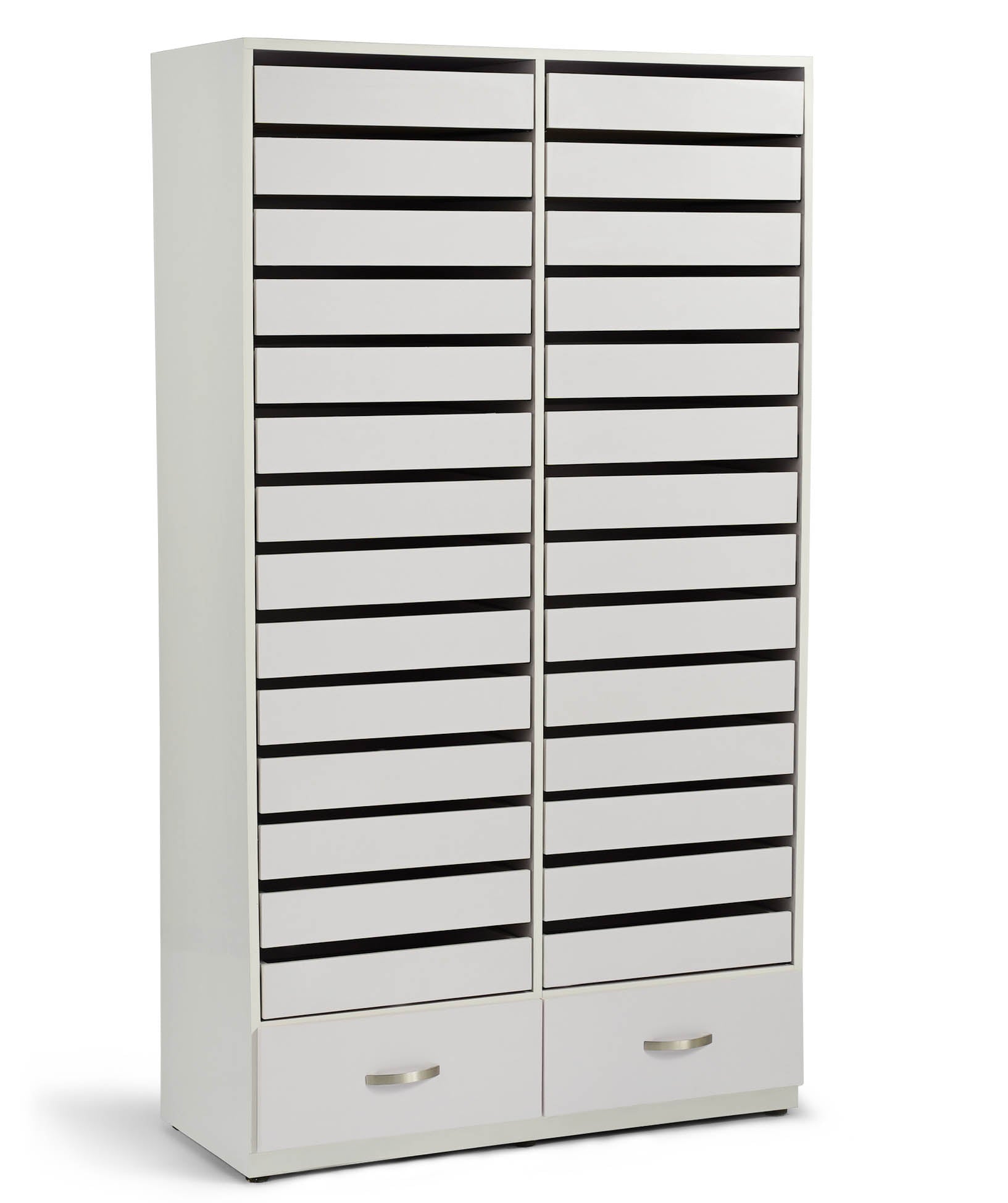 Tủ Rack Trưng Bày 68" - Trắng Bạc Sáng Bóng