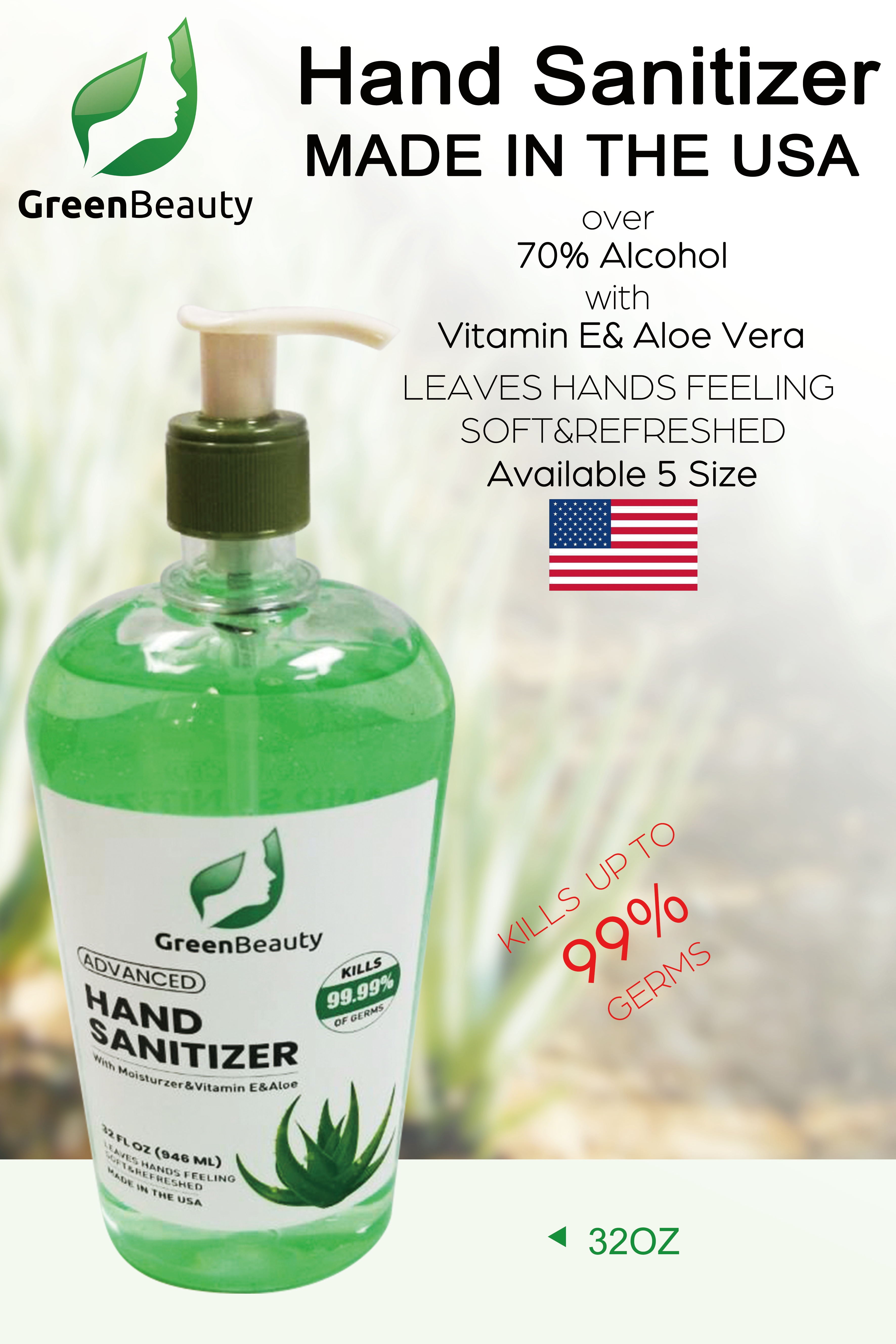 MUA 1 TẶNG 1 - GreenBeauty Hand Sanitizer 32 oz - FDA Chấp Thuận