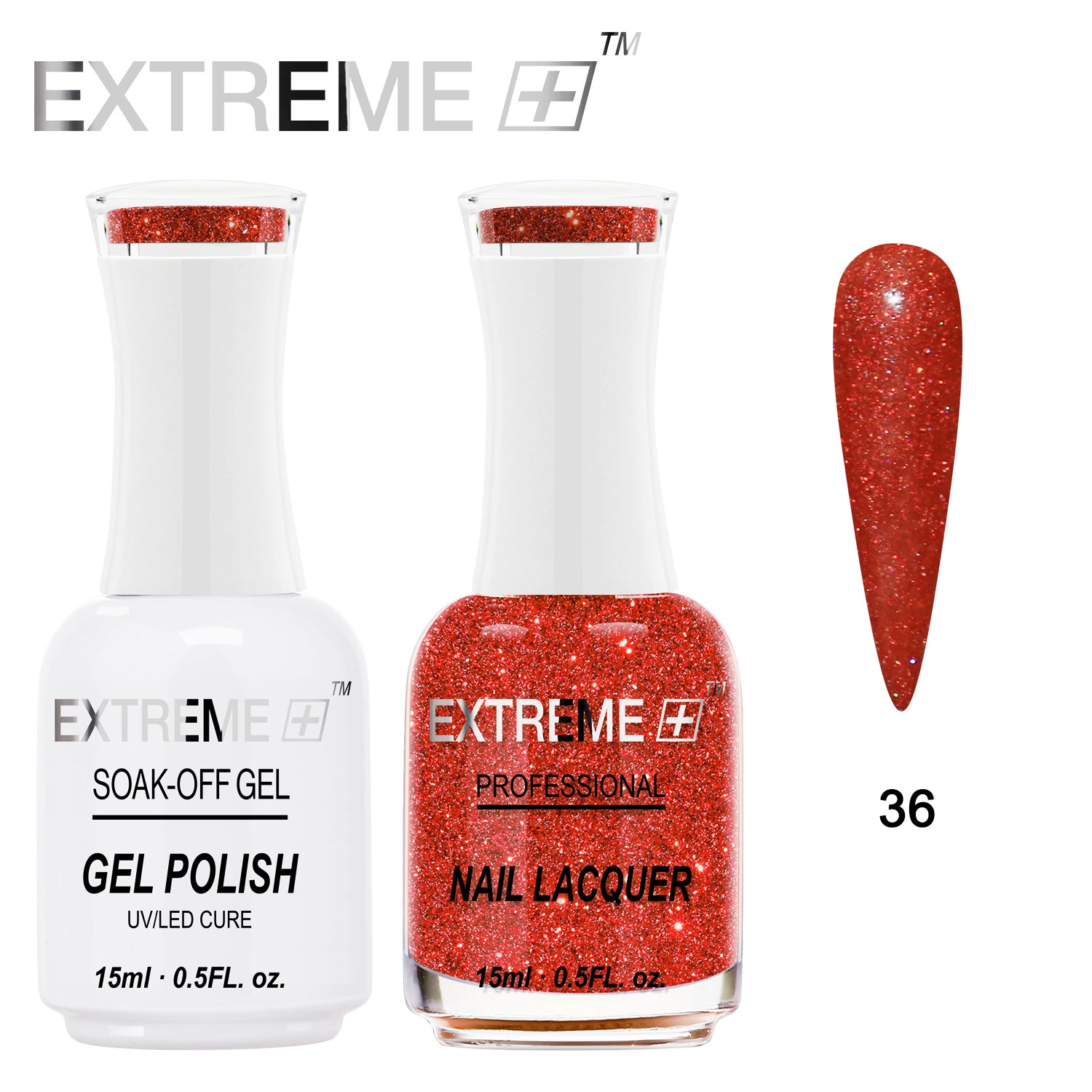 EXTREME+ Holo Chrome Gel Matching Lacquer - #036