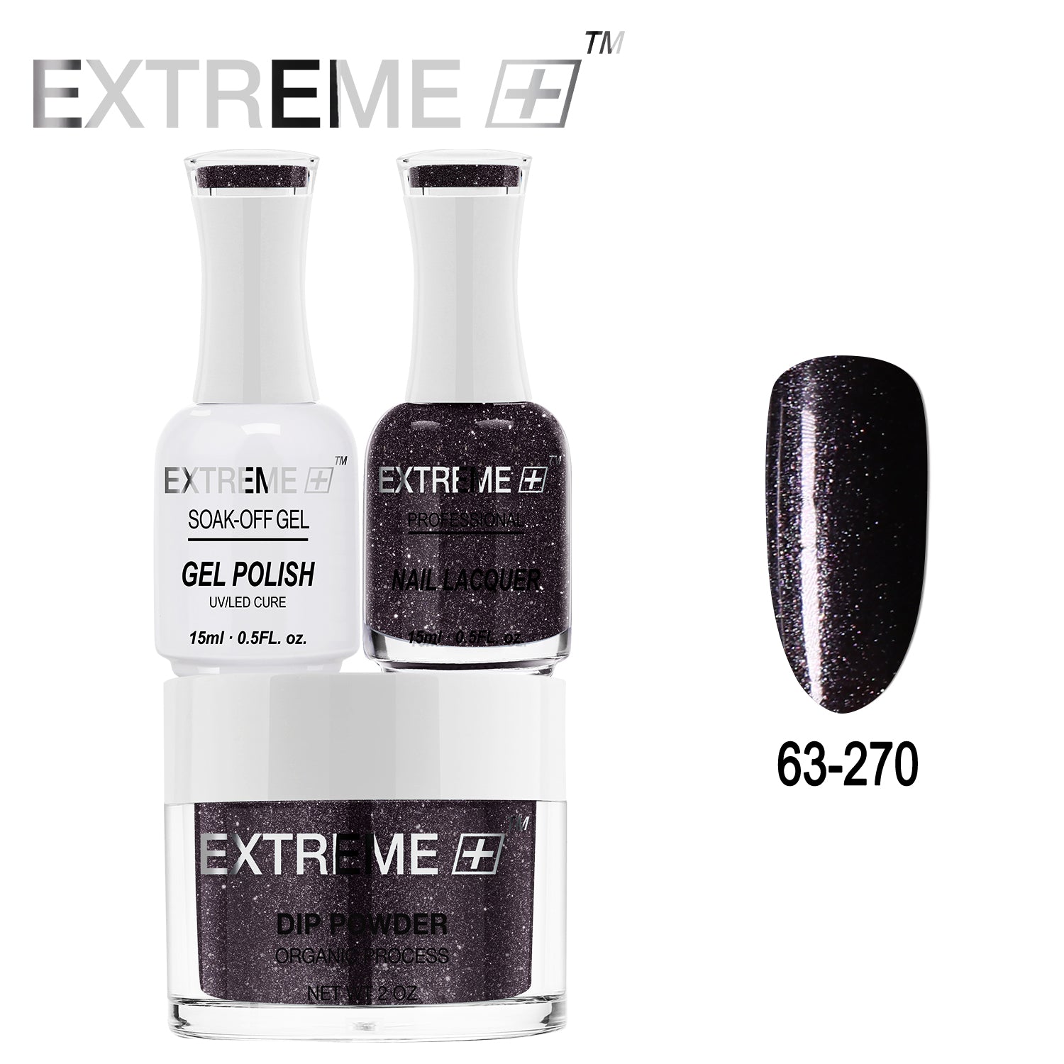 Bộ combo 3 trong 1 tất cả của EXTREME+ - Bột nhúng, sơn gel và sơn móng tay #063