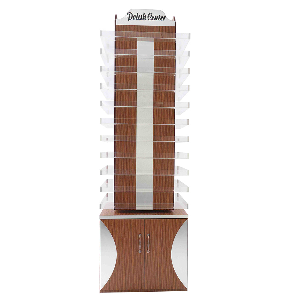 Powder & Polish Display Stand - 600 - Silver Wood