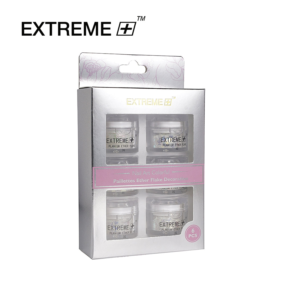 EXTREME+ Bộ móng bột sequin ánh xanh / 6 màu