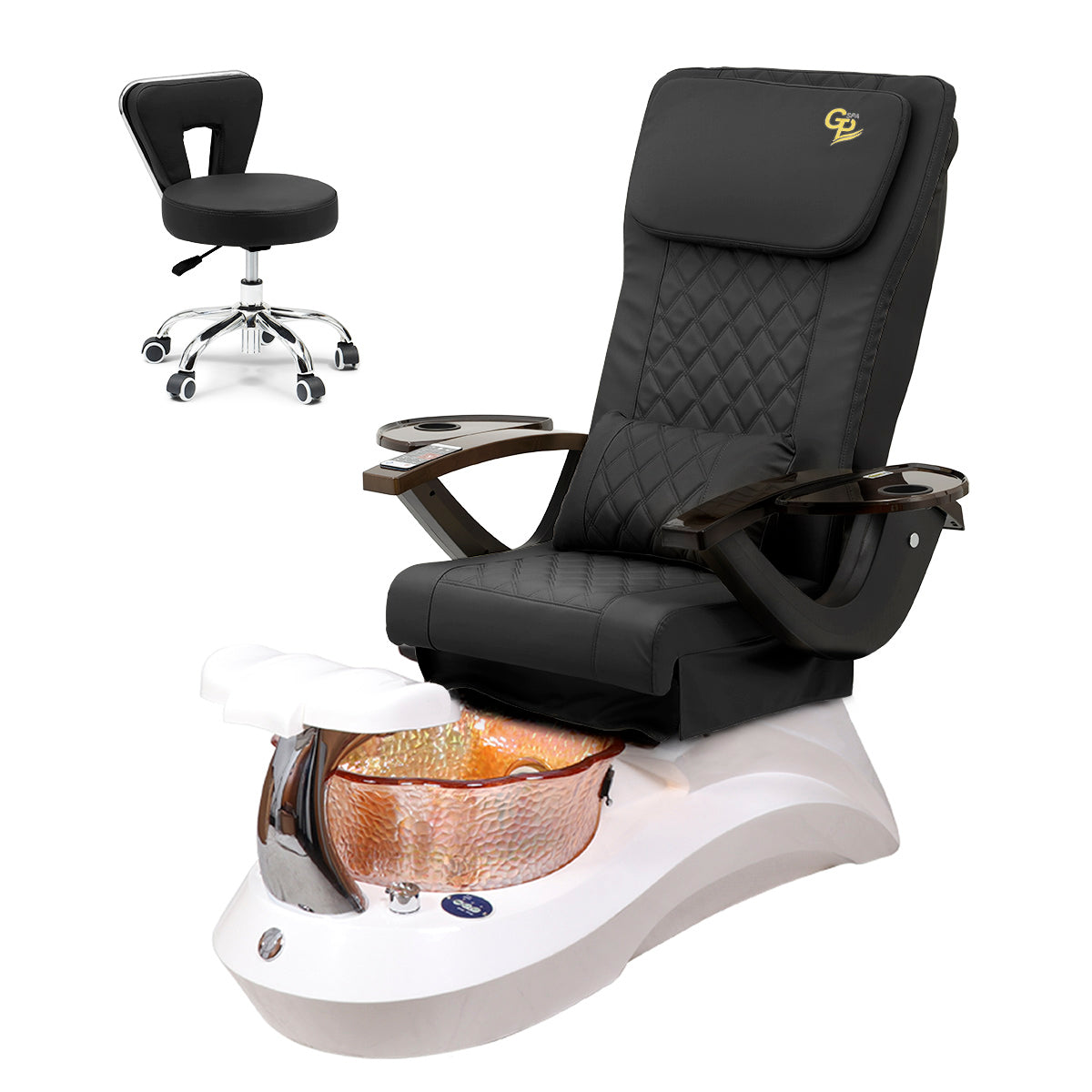 Ghế Spa Falcon Pedicure Trọn Bộ Kèm Ghế Pedi - Đế Trắng - Bát Cam - Da C01