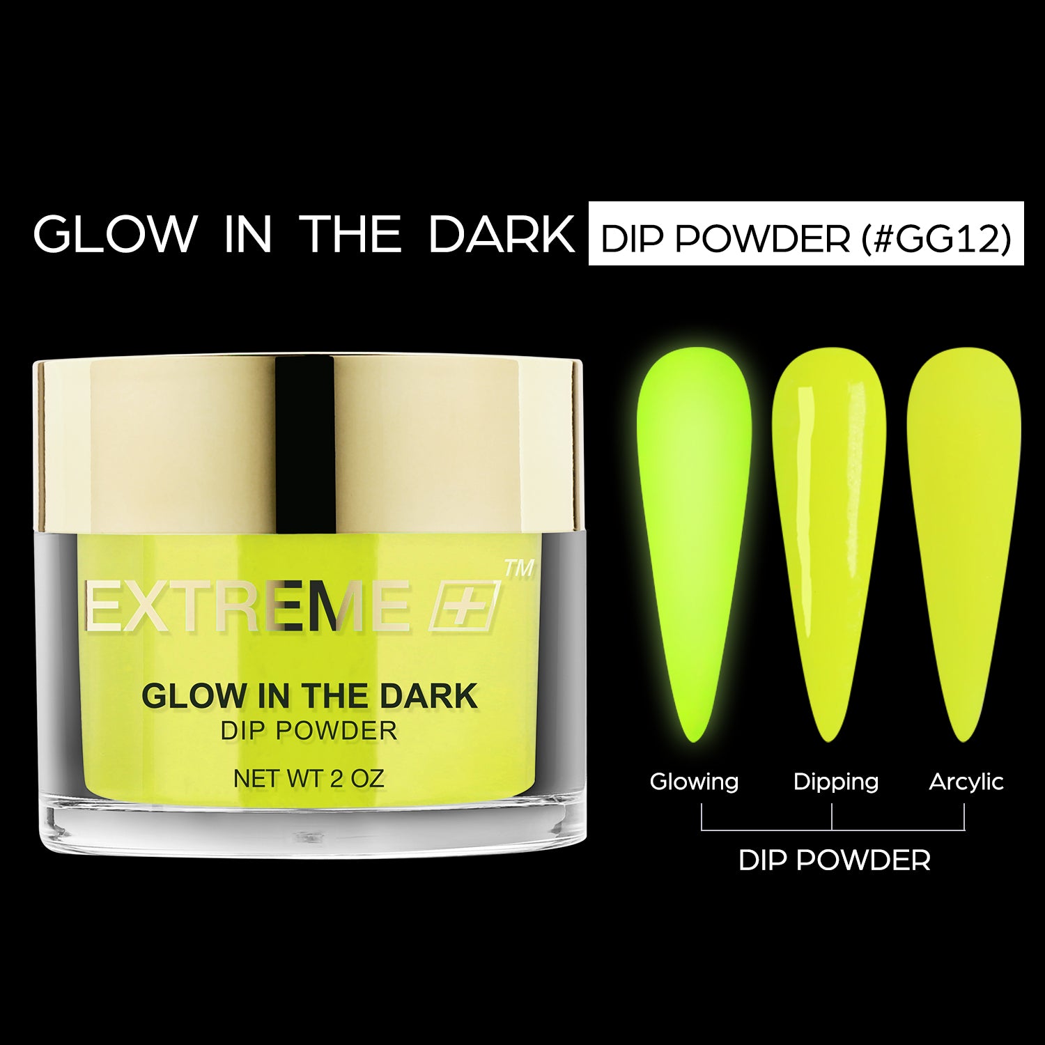 EXTREME+ SUPER Glow in the Dark Dip Powder 2 oz - #012