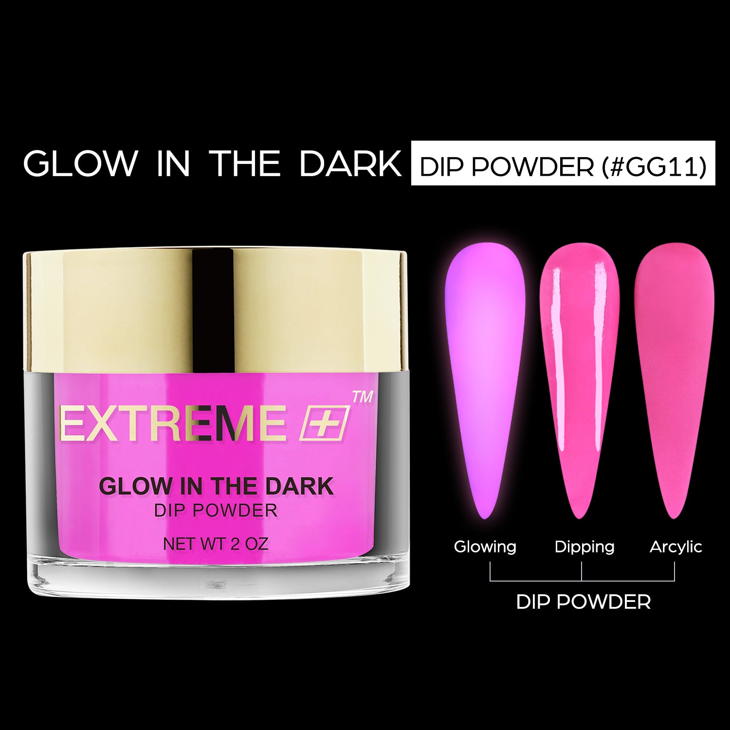 EXTREME+ SUPER Glow in the Dark Dip Powder 2 oz - #011