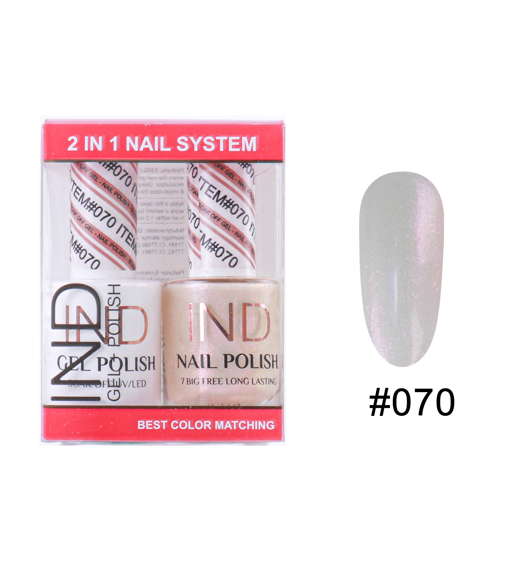 IND Nail Polish Gel & Matching Lacquer Set - #70