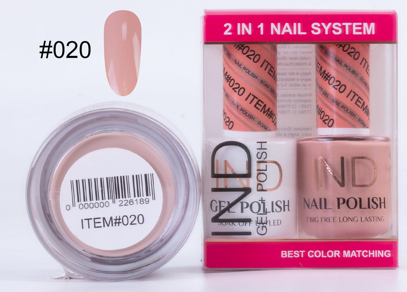 IND Combo 3 TRONG 1 Gel + Sơn mài + Phấn phủ - #20