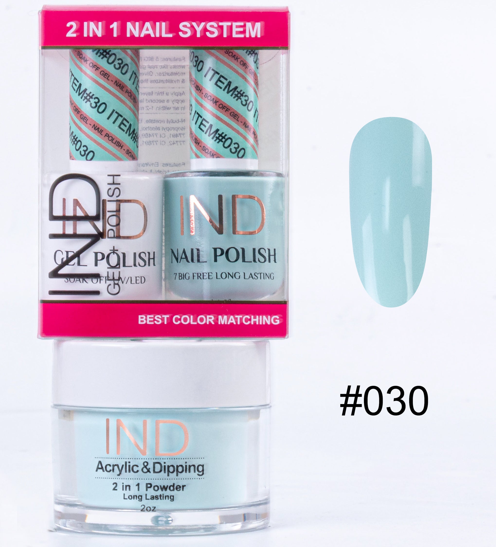 Combo IND 3 TRONG 1 Gel + Sơn mài + Phấn phủ - #30