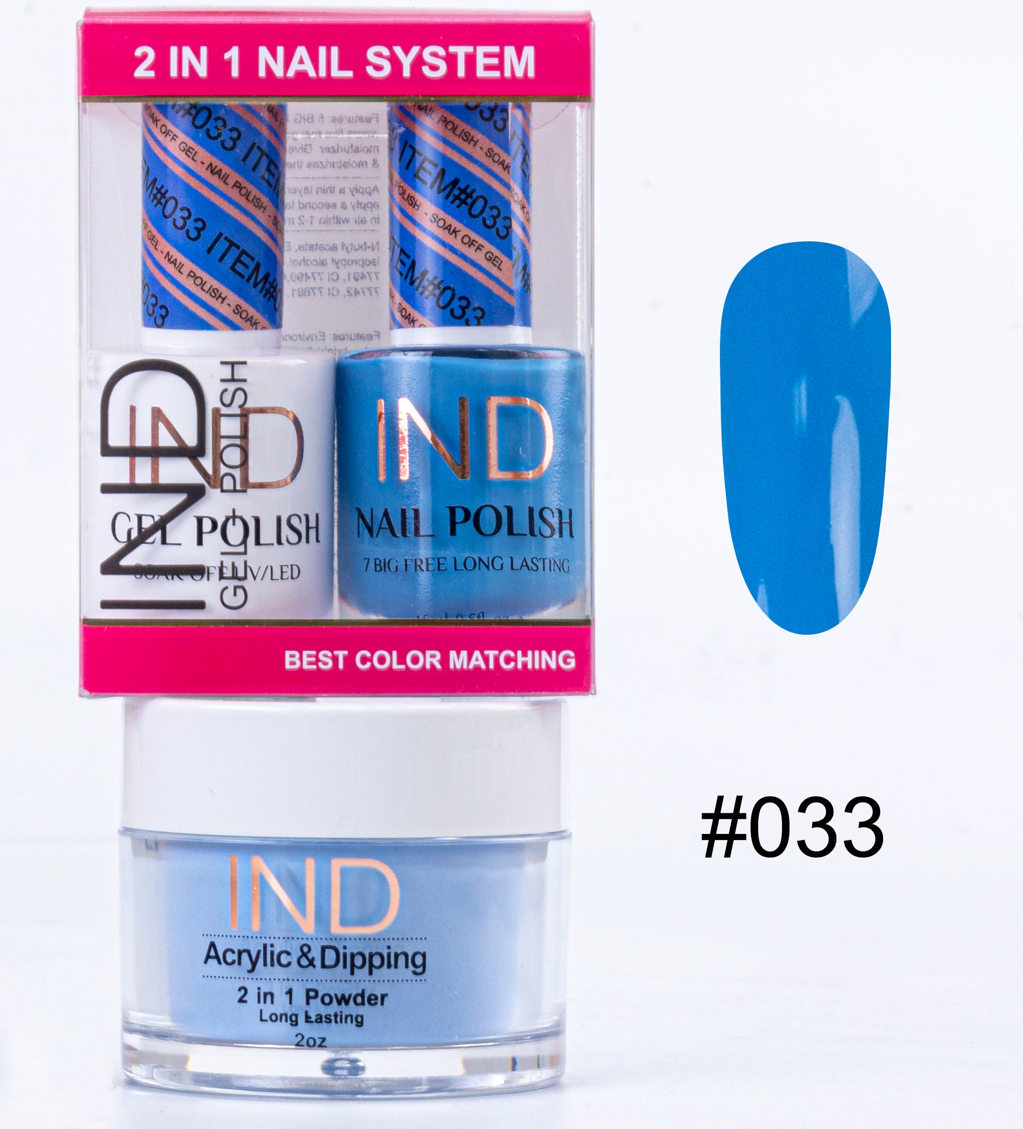 Combo IND 3 TRONG 1 Gel + Sơn mài + Phấn phủ - #33