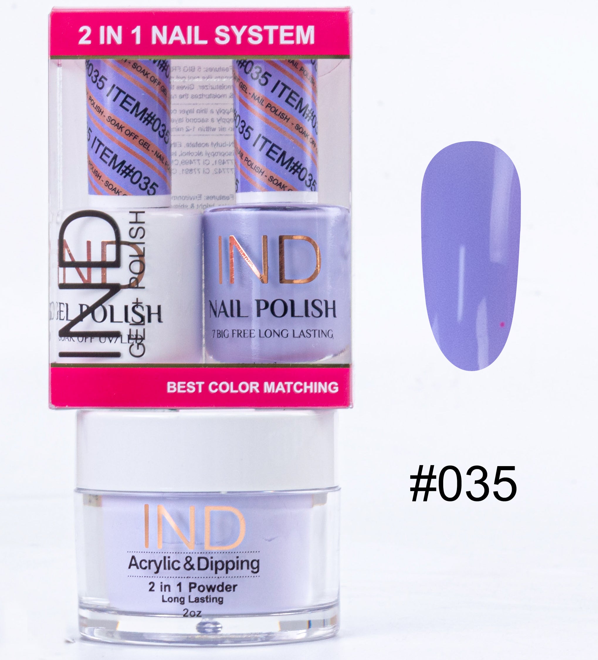 Combo IND 3 TRONG 1 Gel + Sơn mài + Phấn phủ - #35