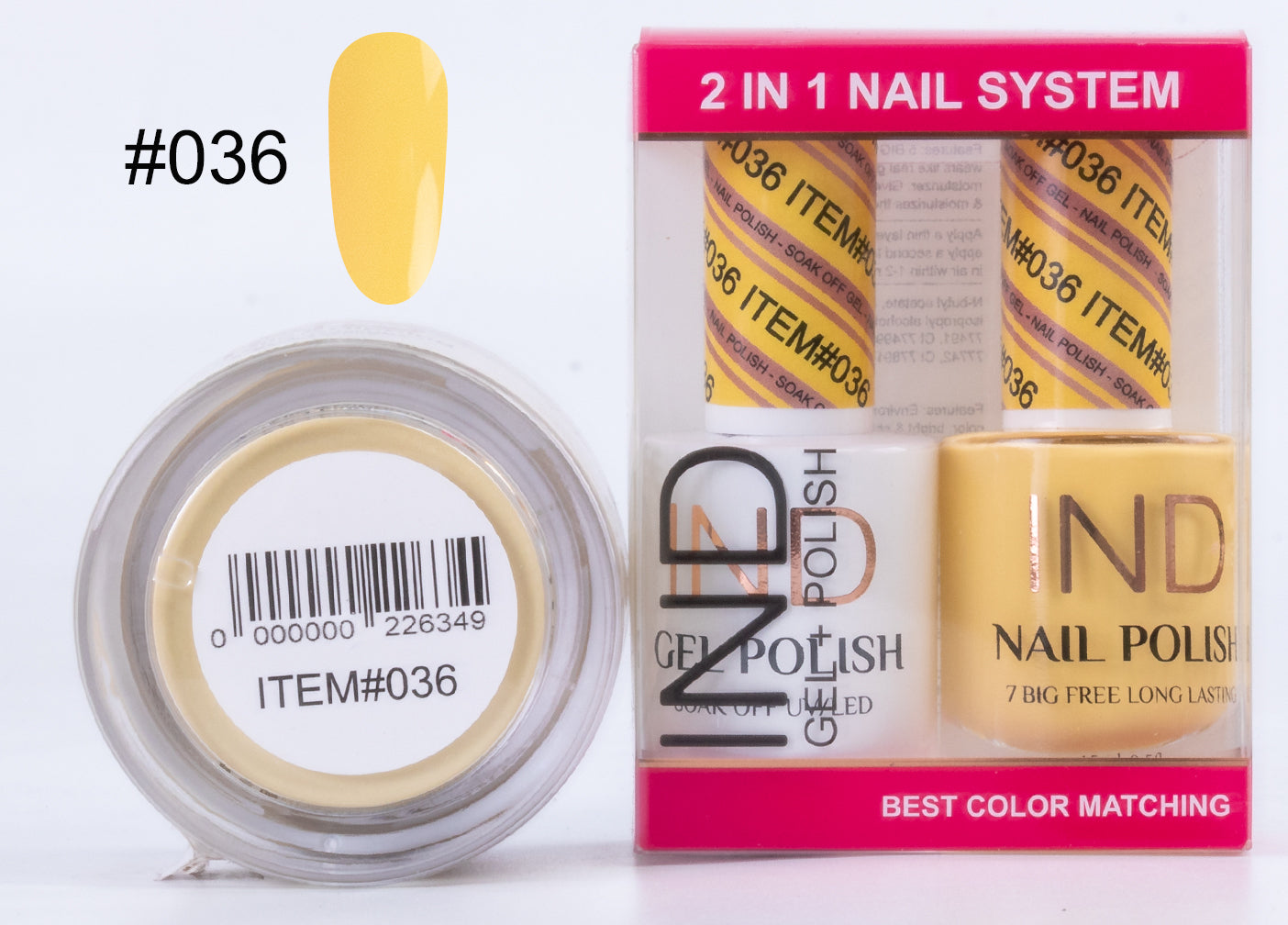 Combo IND 3 TRONG 1 Gel + Sơn mài + Phấn phủ - #36