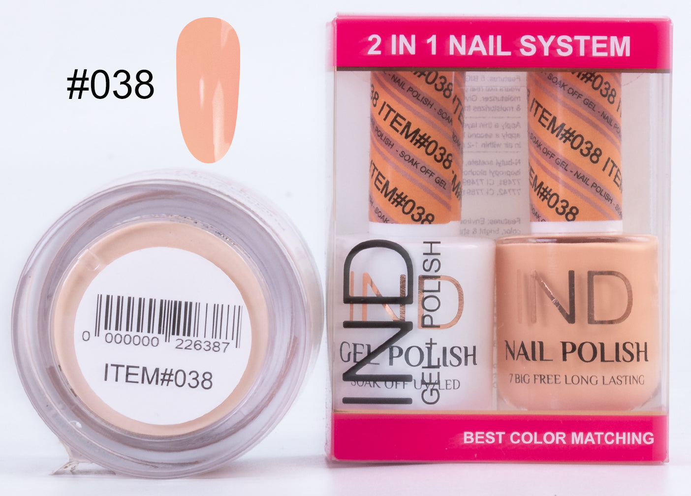 Combo IND 3 TRONG 1 Gel + Sơn mài + Phấn phủ - #38