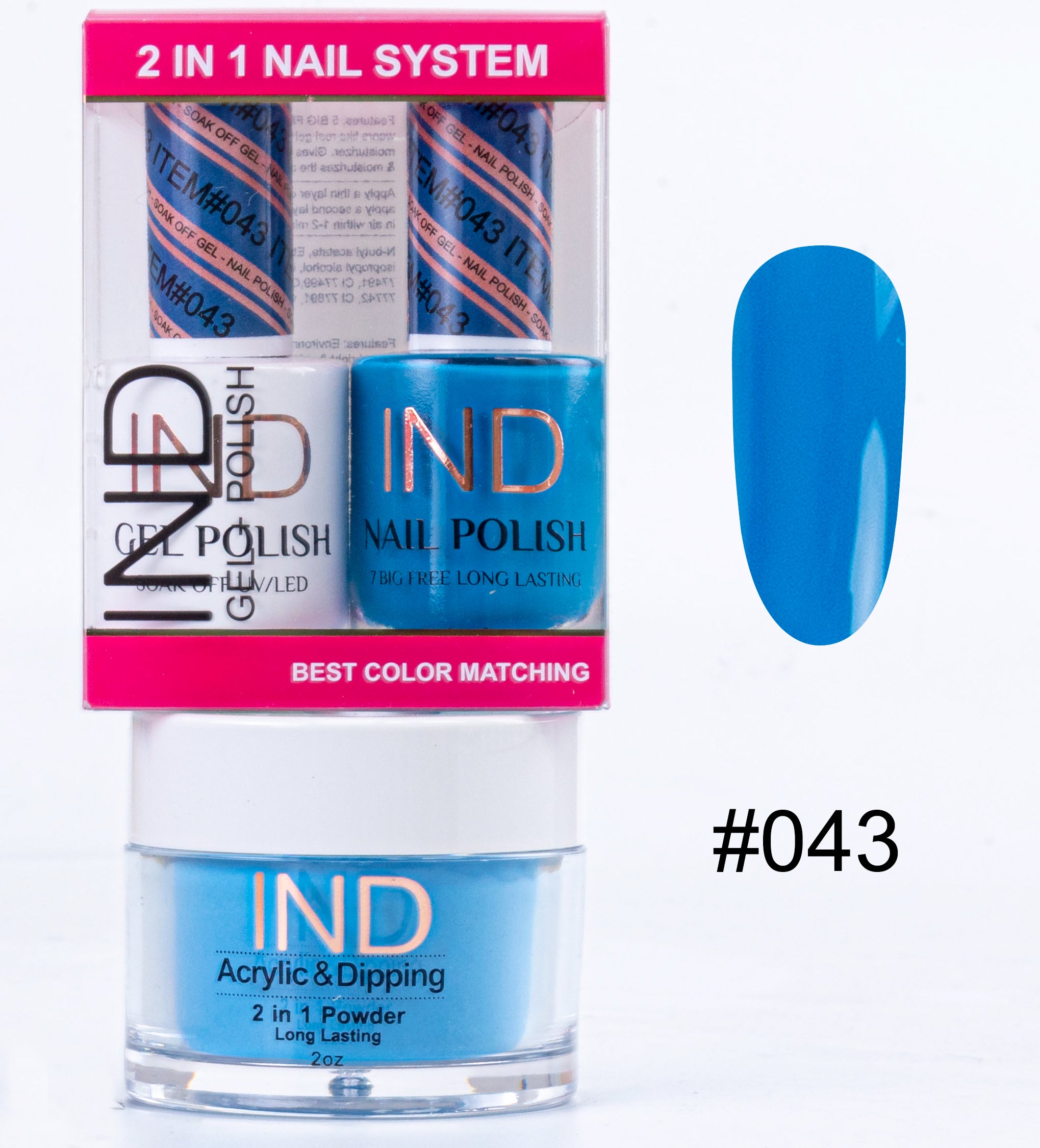 Combo IND 3 TRONG 1 Gel + Sơn mài + Phấn phủ - #43