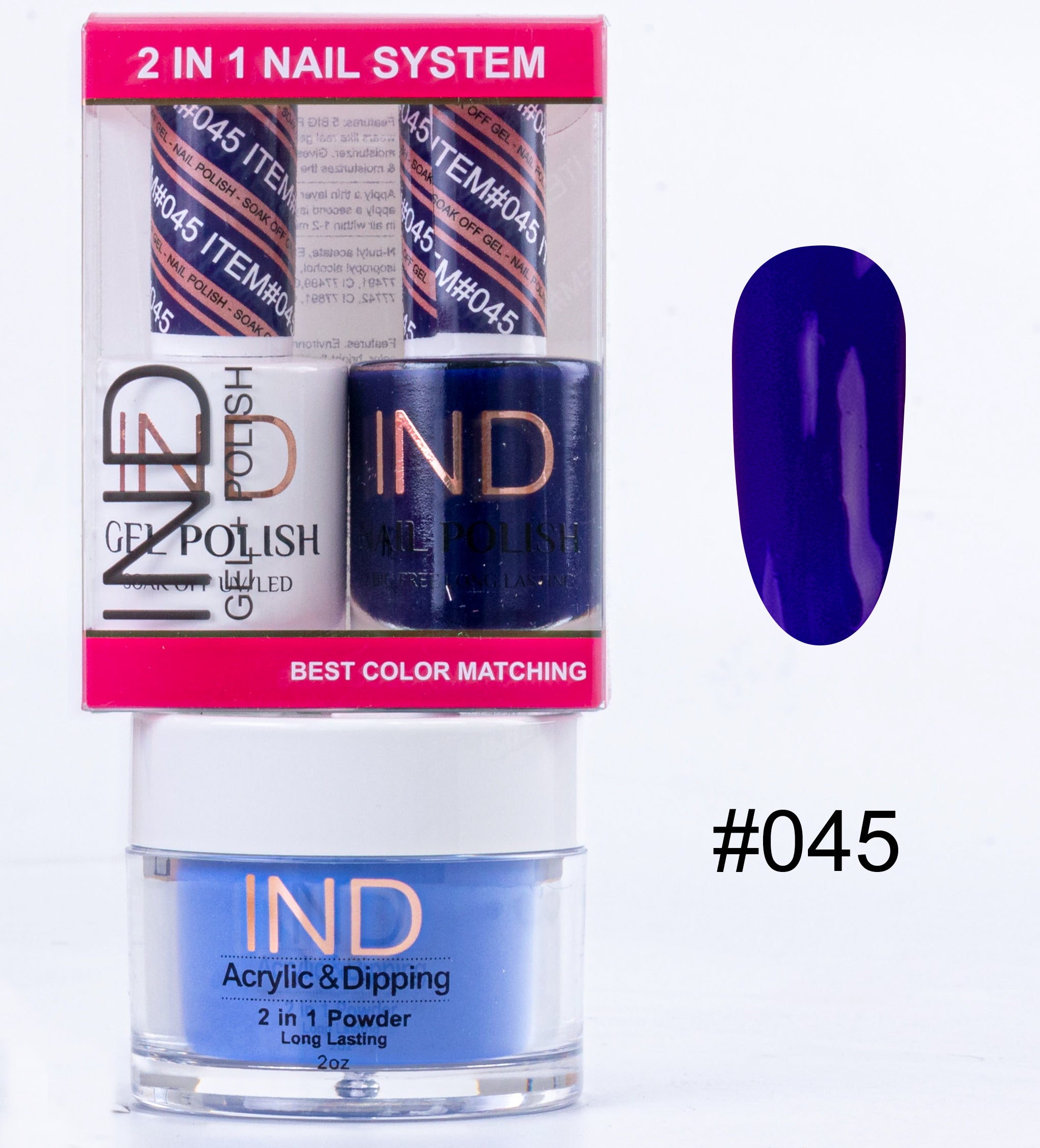 IND Combo 3 TRONG 1 Gel + Sơn mài + Phấn phủ - #45