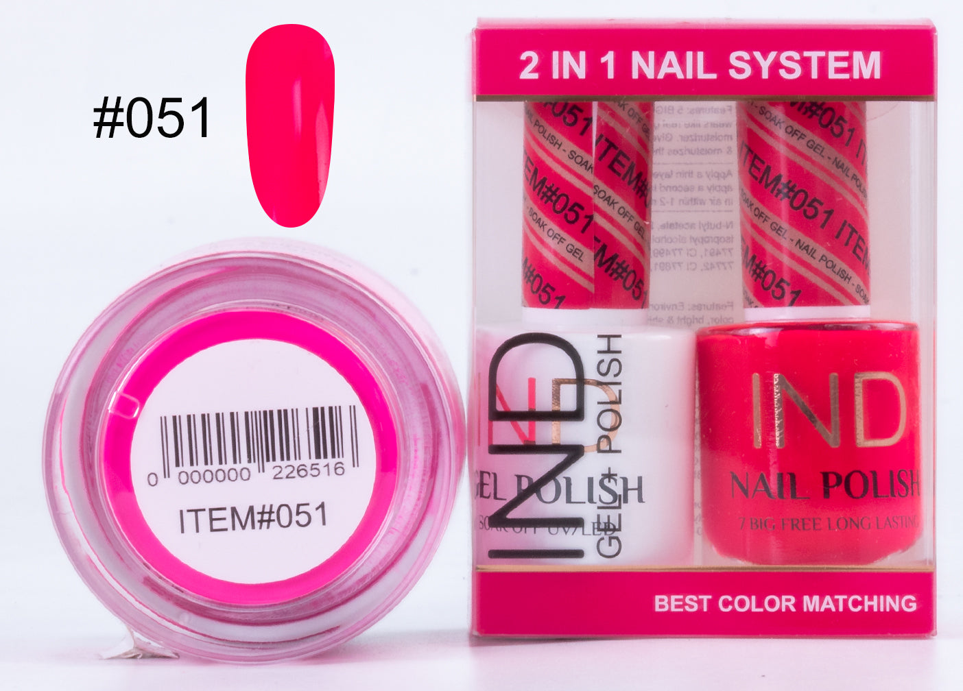 Combo IND 3 TRONG 1 Gel + Sơn mài + Phấn phủ - #51