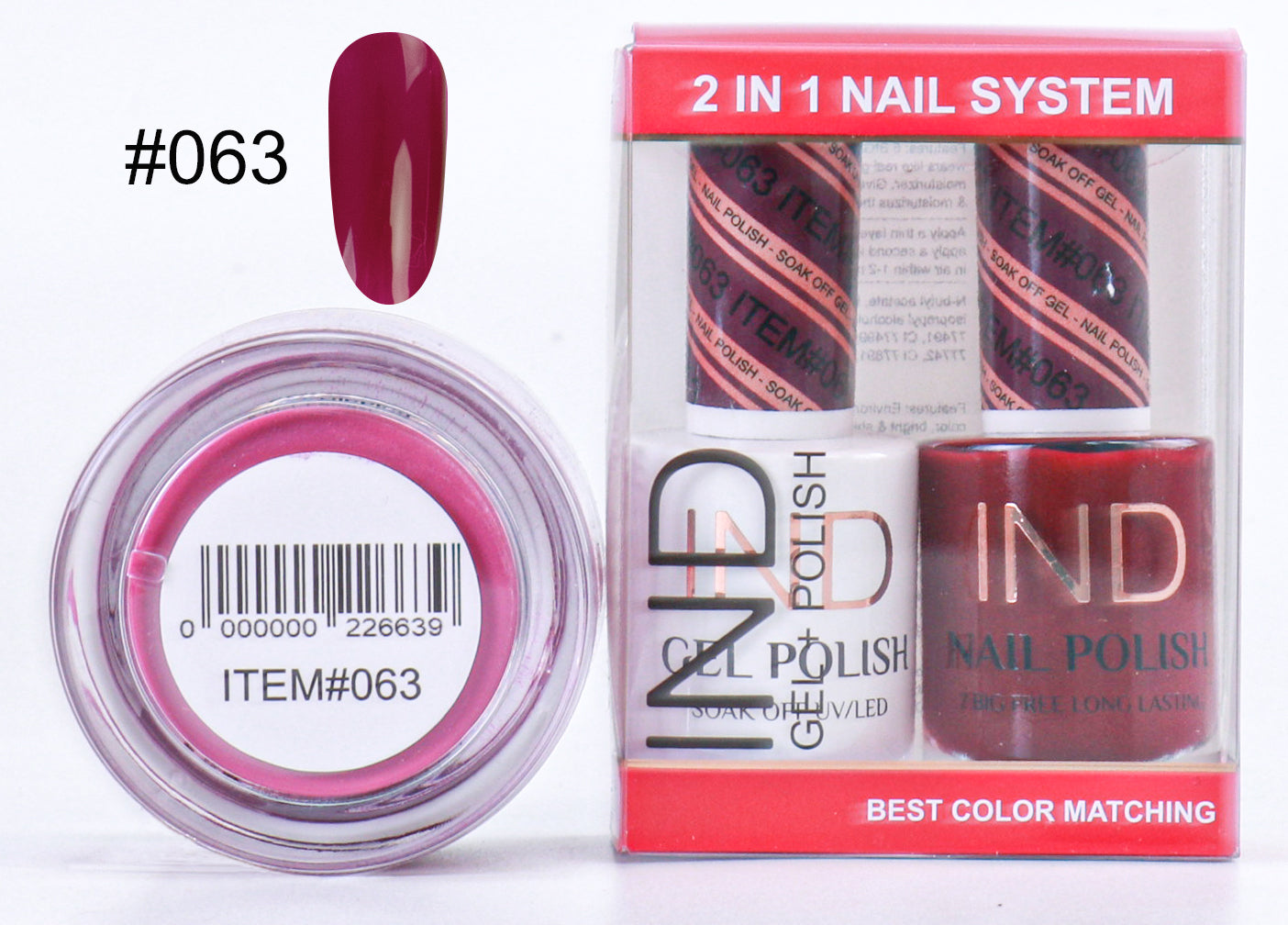 Combo IND 3 TRONG 1 Gel + Sơn mài + Phấn phủ - #63