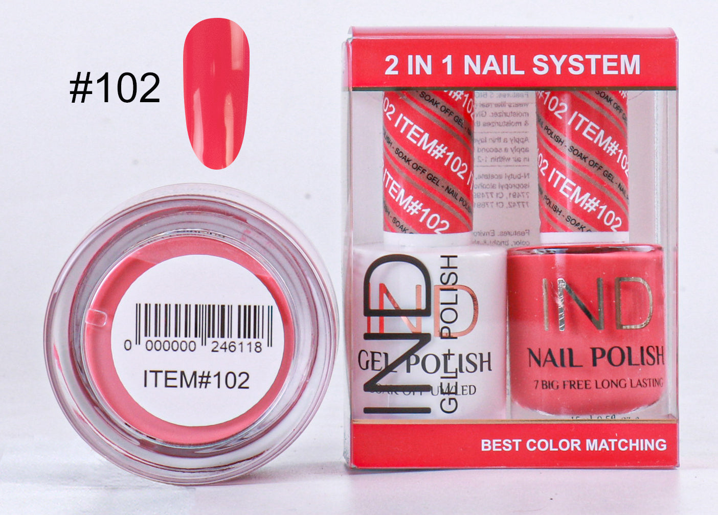 Combo IND 3 TRONG 1 Gel + Sơn mài + Phấn phủ - #102