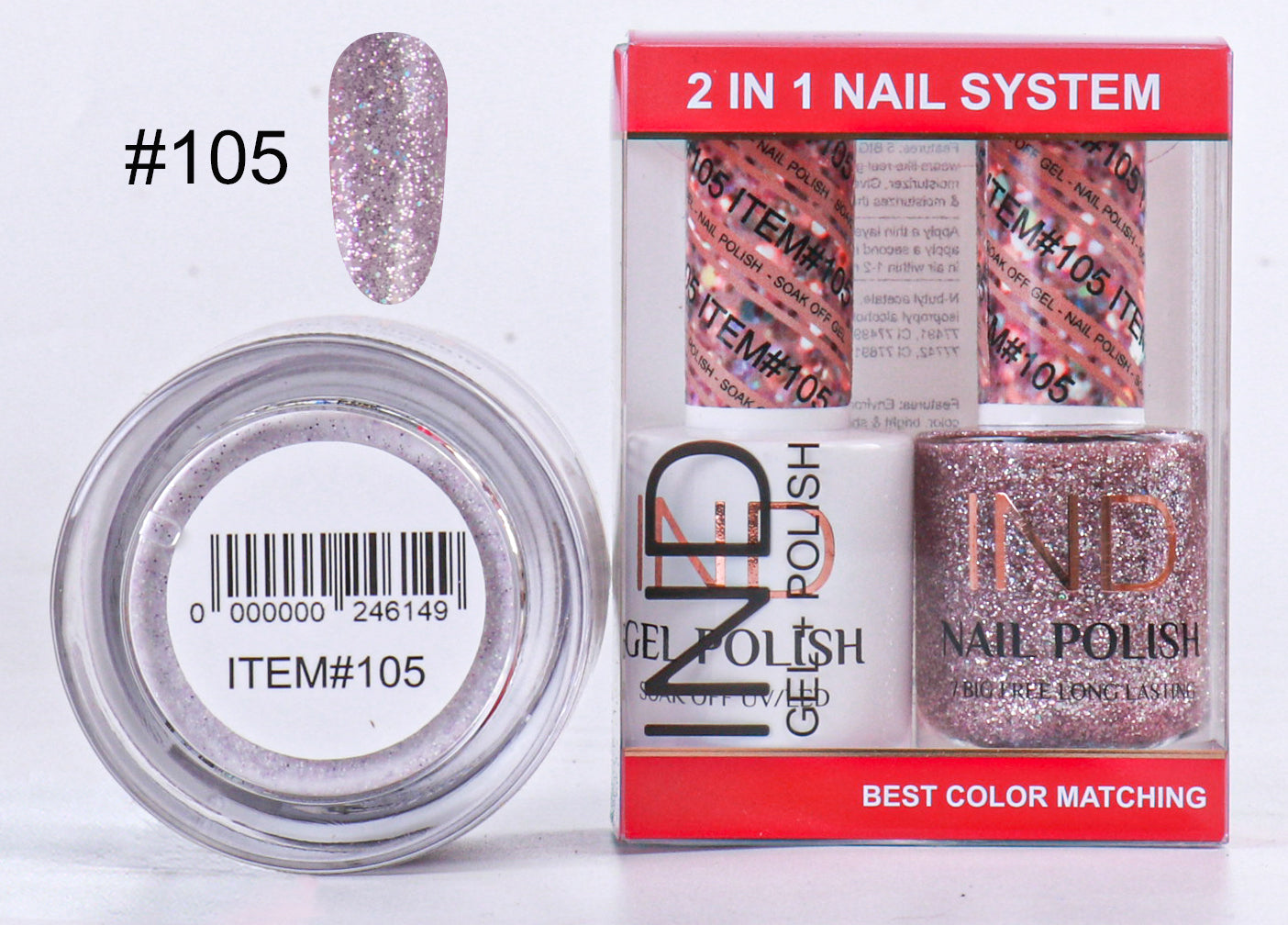 Combo IND 3 TRONG 1 Gel + Sơn mài + Phấn phủ - #105