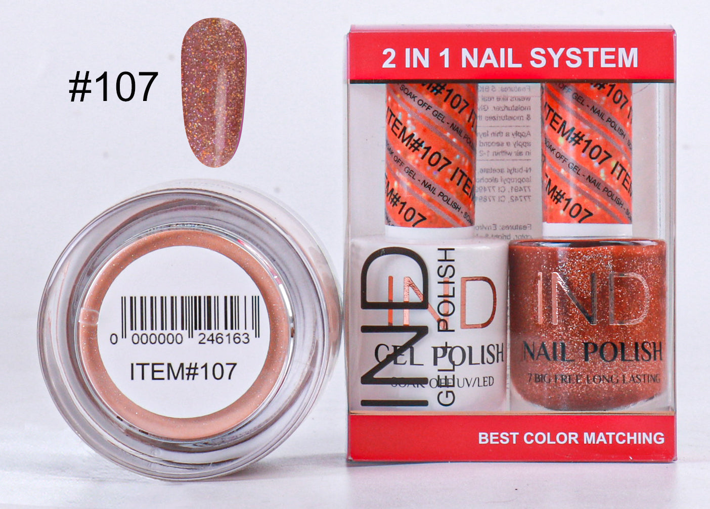 Combo IND 3 IN 1 Gel + Sơn mài + Phấn phủ - #107