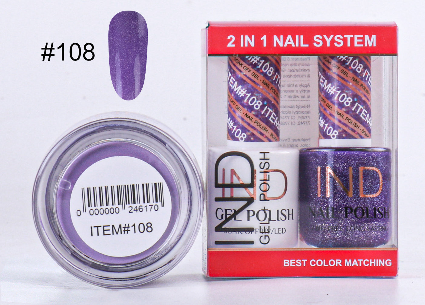 Combo IND 3 IN 1 Gel + Sơn mài + Phấn phủ - #108