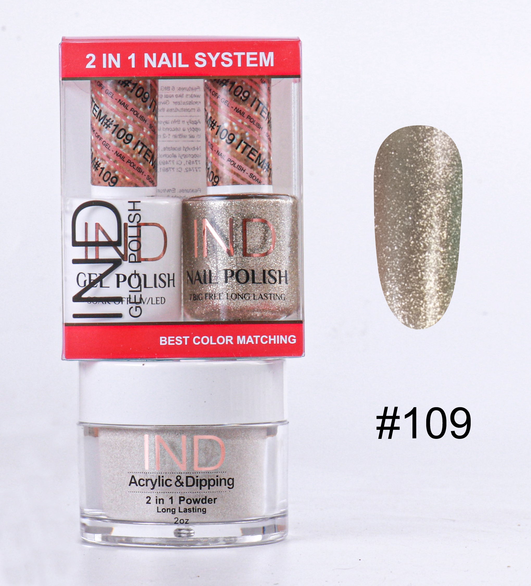 Combo IND 3 IN 1 Gel + Sơn mài + Phấn phủ - #109