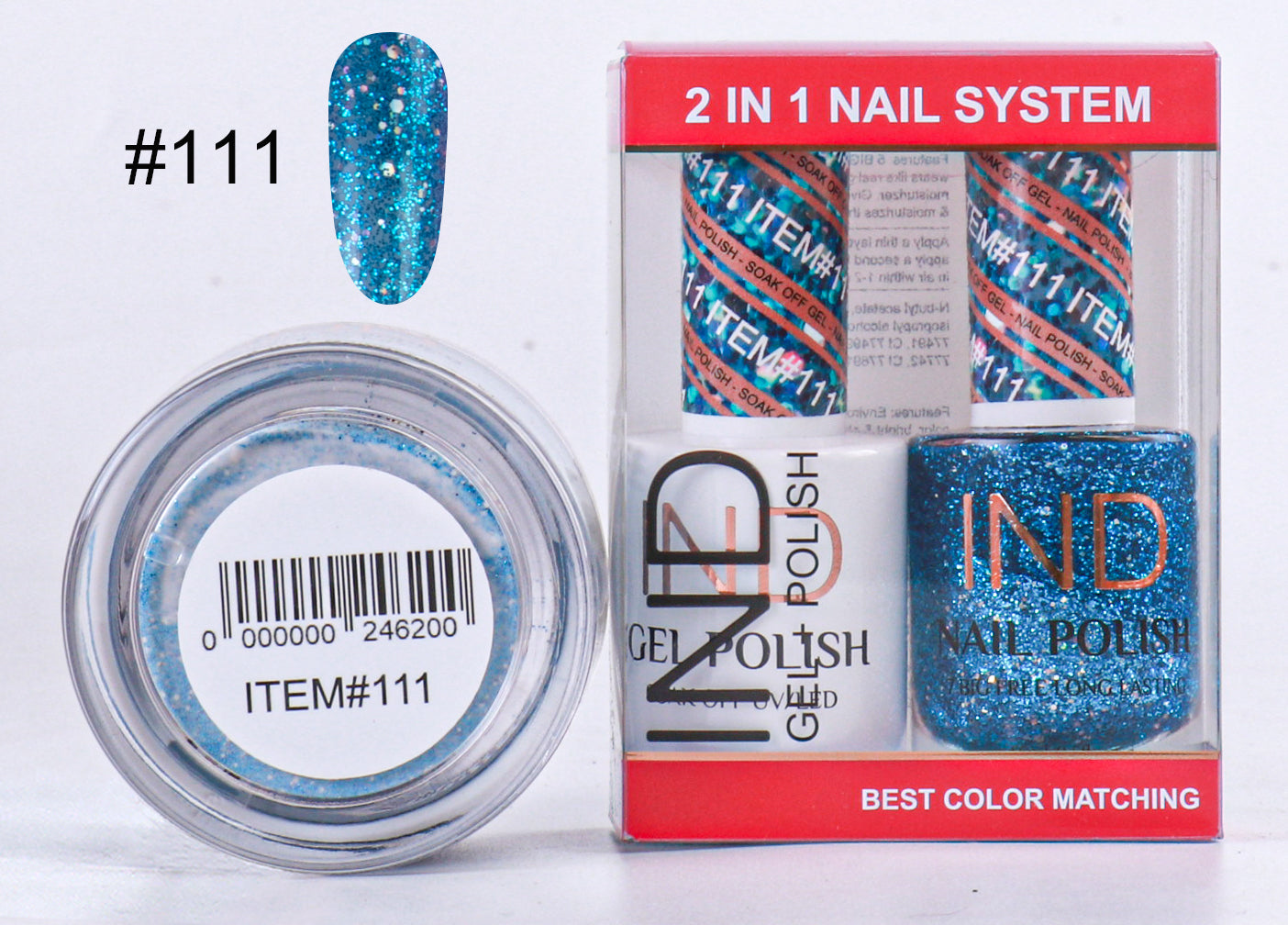 IND Combo 3 TRONG 1 Gel + Sơn mài + Phấn phủ - #111