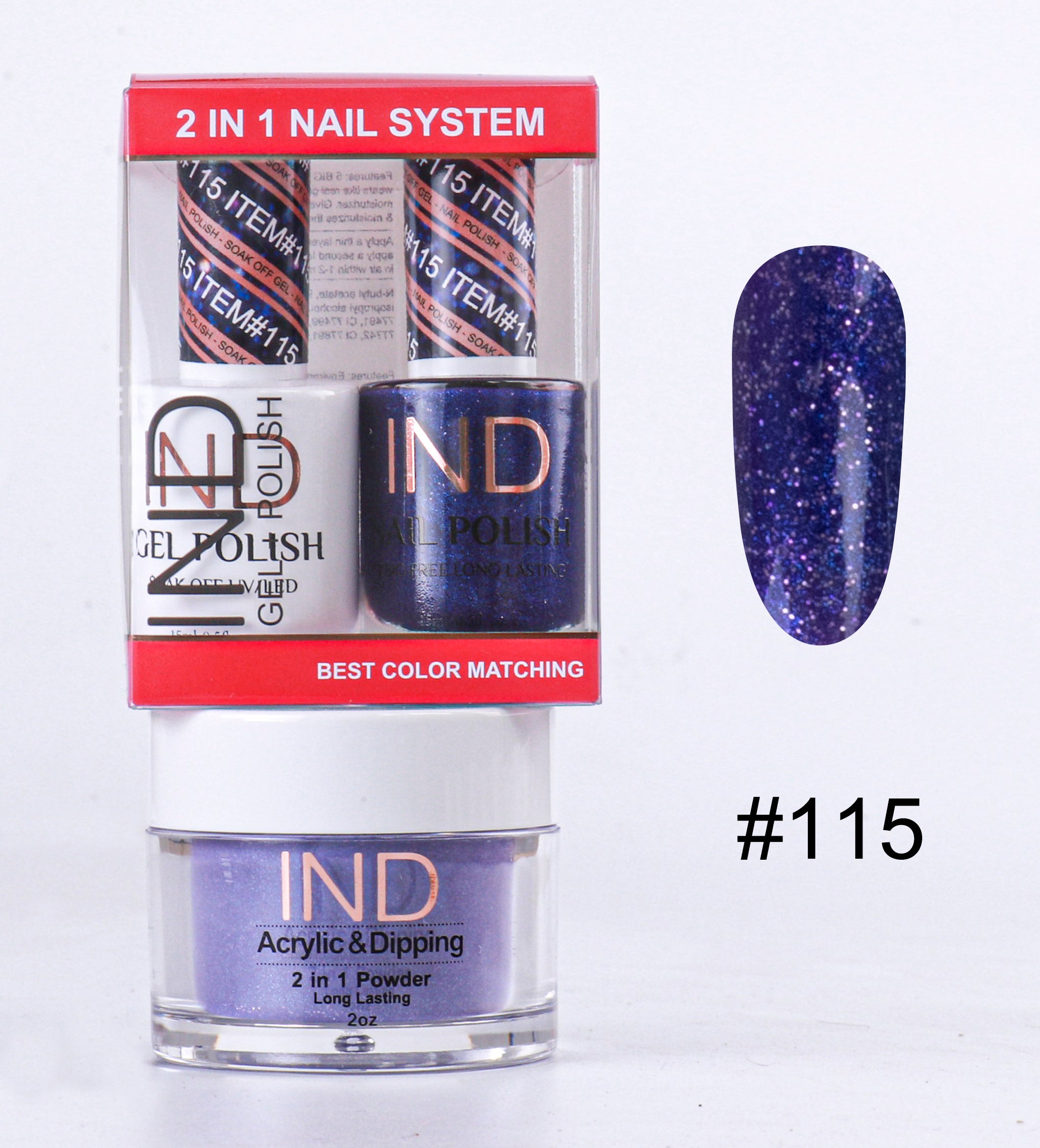 IND Combo 3 TRONG 1 Gel + Sơn mài + Phấn phủ - #115