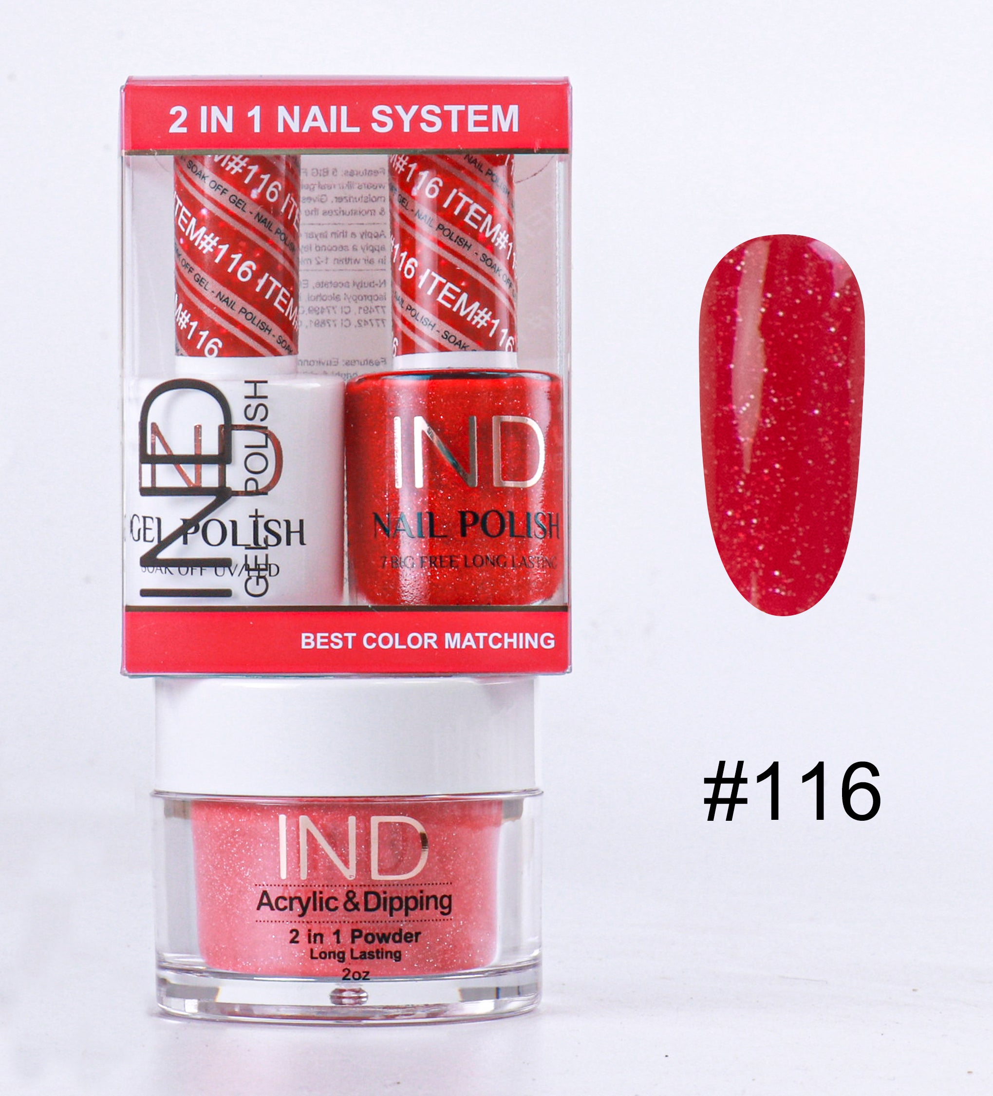 Combo IND 3 TRONG 1 Gel + Sơn mài + Phấn phủ - #116