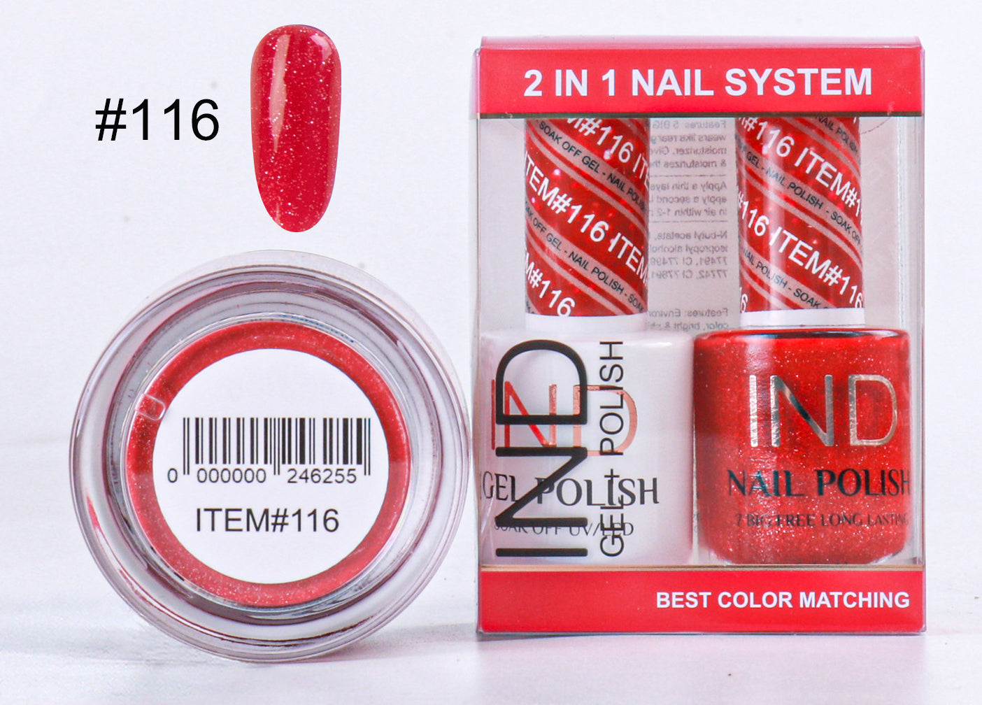 Combo IND 3 TRONG 1 Gel + Sơn mài + Phấn phủ - #116