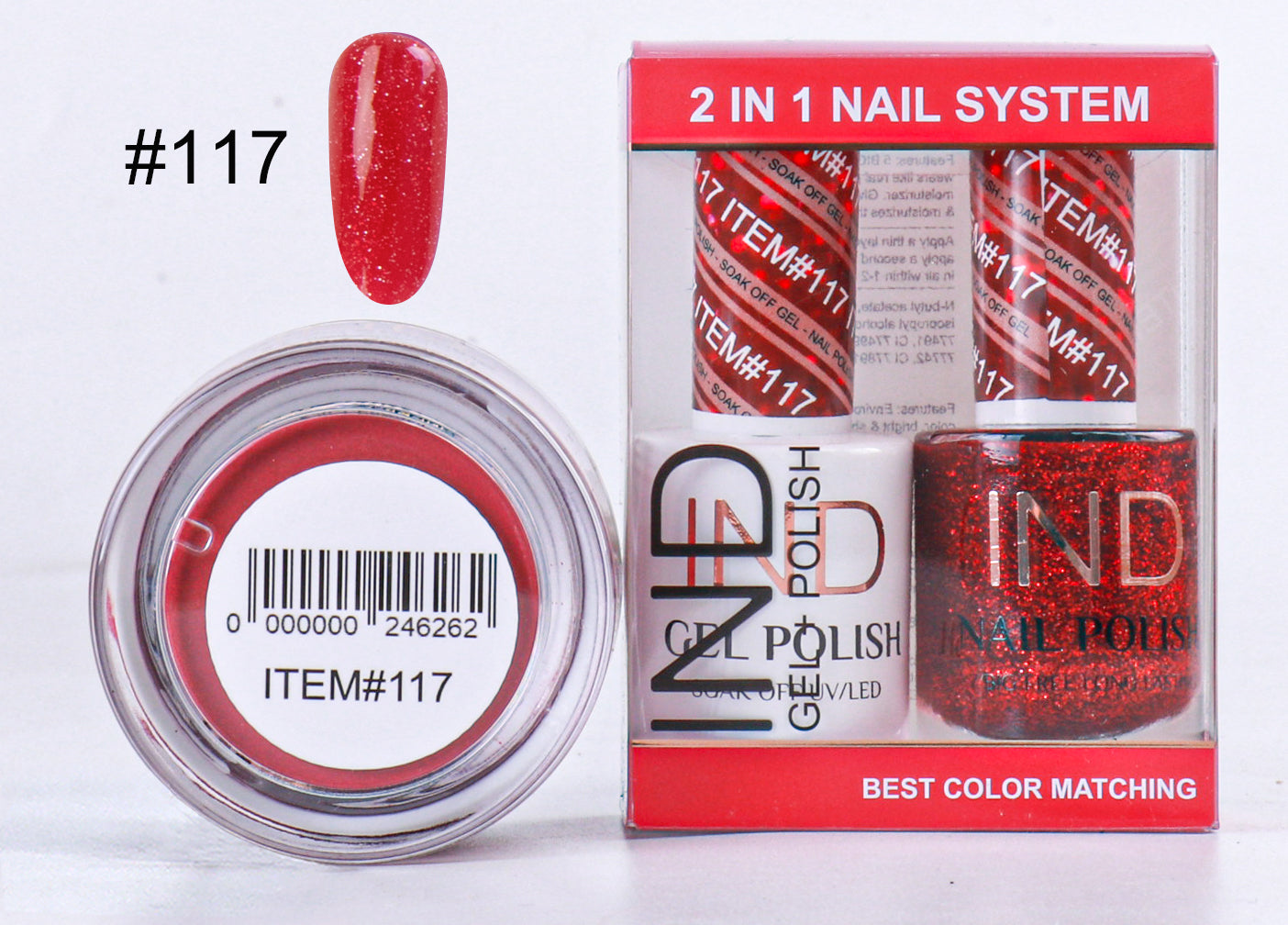 Combo IND 3 TRONG 1 Gel + Sơn mài + Phấn phủ - #117