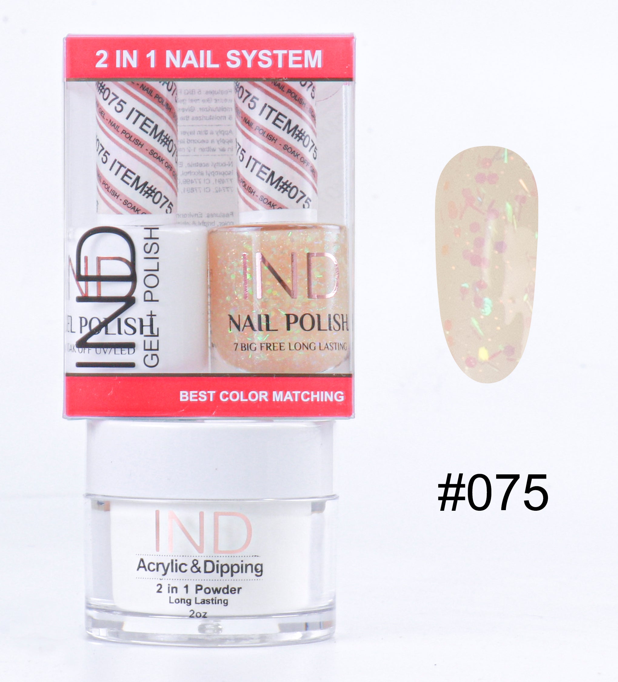 IND Combo 3 TRONG 1 Gel + Sơn mài + Phấn phủ - #75