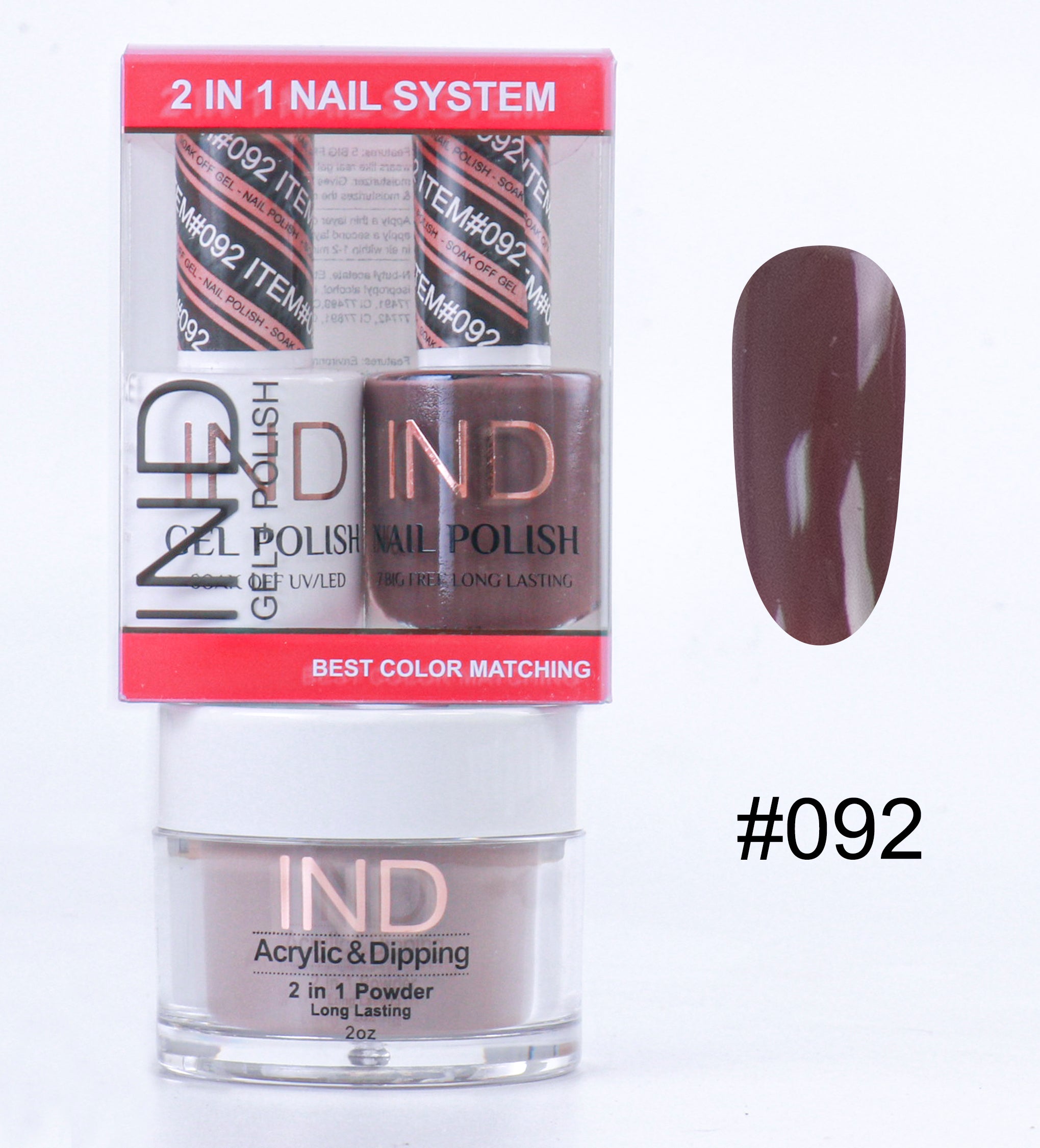 Combo IND 3 TRONG 1 Gel + Sơn mài + Phấn phủ - #92