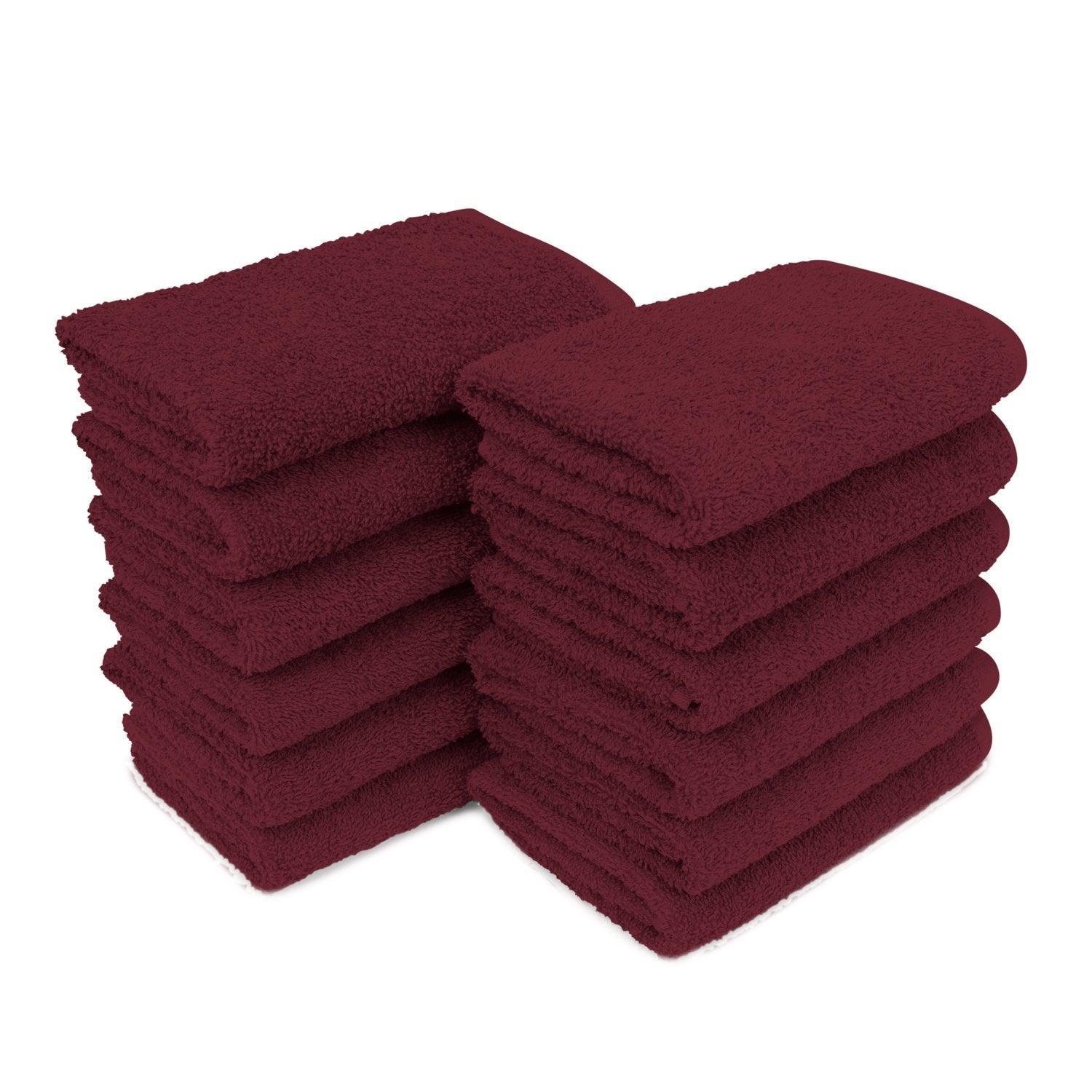 12 PCS Magna Plus Cotton Towels 100% Cotton - Burgundy