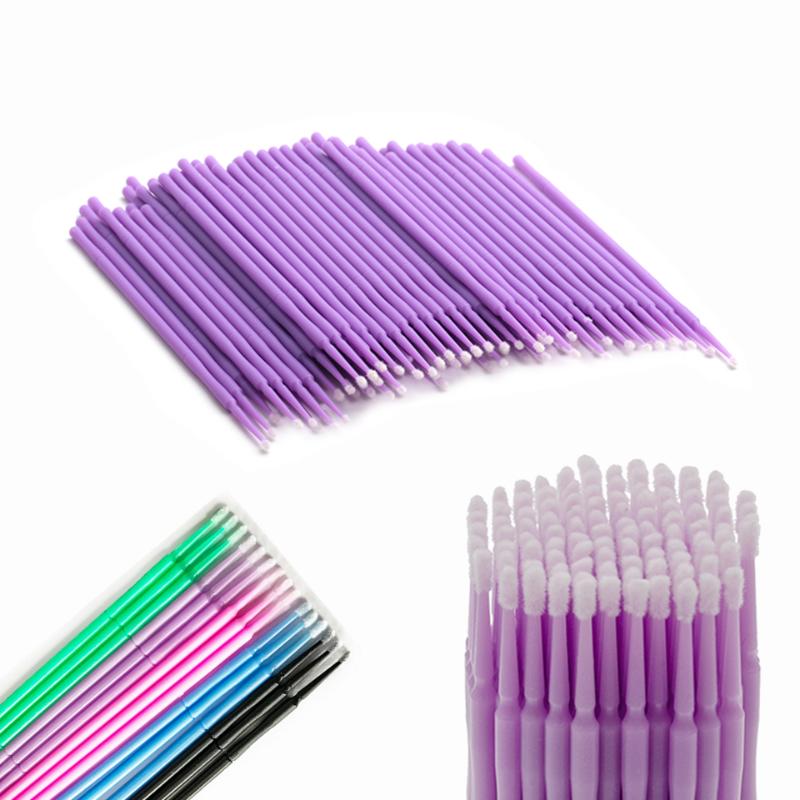 100 miếng Micro Applicator Brushes Lash Micro Swabs để nối mi, trang điểm 